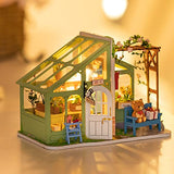 Rolife DIY Miniatures Dollhouse Kit, Miniature Greenhouse DIY Craft Kits for Adult to Build Tiny House Model, Birthday Gift for Friends (Spring Flowers' House)
