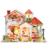 Spilay DIY Miniature Dollhouse Wooden Furniture Kit,Handmade Mini Modern Villa Model with Dust Cover & Music Box,1:24 Scale Creative Woodcrafts Toys for Adult Friend Lover Birthday Gift