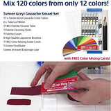 Turner Acryl Gouache Acrylics Set of 12 Smart Set w/ free Color Mixing Cards 11 ml Tubes - 2