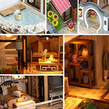 WYD-Miniature Wooden DIY Doll House Kit Guzhen Creative Doll House Mini Furniture Kit with Dust Cover Music Movement Suitable for Creative Gifts for Lovers and Friends