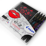 Pilot G-2 Victoria - 0.7mm Retractable Rollerball Pen - Wallet of 4 With Matching Notepad