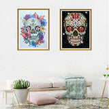 Yomiie 5D Diamond Painting Skull Full Drill by Number Kits, 2 Pack DIY Paint with Diamonds Art Rhinestone Embroidery Craft Decorations 30x40cm (12x16 inch) a123