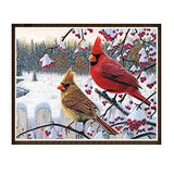 WEIYP 5D Diamond Painting Kits for Adults Full Drill The Cardinals Embroidery Rhinestone Painting Full Drill Paint with Diamond for Christmas Home Wall Deco-Cardinals