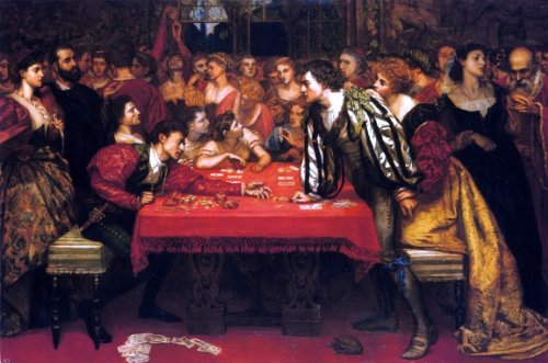 Valentine Cameron Prinsep Venetian Gaming-House in the Sixteenth Century - 16" x 24" Premium Canvas Print