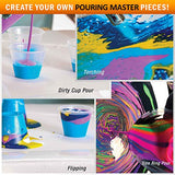 Pouring Masters 36-Color Metallic Ready to Pour Acrylic Pouring Paint Set with Silicone Oil & Gloss Medium - Premium Pre-Mixed High Flow 2-Ounce & 8-Ounce Bottles - For Canvas, Wood, Paper, Crafts