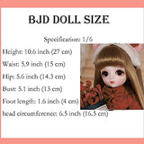 Xin Yan Handmade Bjd Dolls,1/6 Sd Dolls 10.7 Inch Ball Jointed Doll DIY Toys with Full Set Clothes Shoes Wig Makeup, Red New Year Outfit Best Gift for Girls-MIU