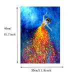 Bulexy DIY 5D Diamond Painting by Numbers, 2 Pack Diamond Painting Kits for Adults Full Drill Diamond Painting Wall Decoration Rhinestone Diamond Embroidery Paintings Dancing Girl