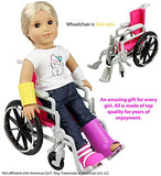 CLICK N' PLAY Doll Wheelchair and Crutches Set, Perfect For 18 inch American Girl Dolls