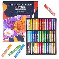 TAVOLOZZA Oil Pastel Set, 48 Assorted Colors Professional Painting Oil Pastels, Round Oil Pastel Supplies Drawing Graffiti Art Crayons for Kids, Artists, Beginners, Students Drawing