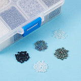 NBEADS 1 Box 8 Color 12/0 Round Glass Seed Beads 2mm Loose Spacer Beads Pony Beads with Hole for