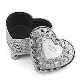 Things Remembered Personalized Silver Tone Anastasia Heart Keepsake Box with Engraving Included