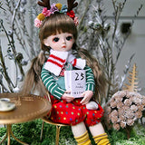 UCanaan BJD Doll 1/6 SD Dolls 12 Inch 18 Ball Jointed Doll DIY Toys with Full Set Clothes Shoes Wig Makeup for Girls-Eva