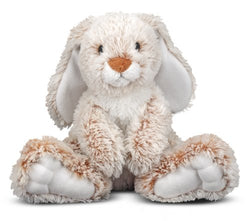 Melissa & Doug Burrow Bunny Rabbit Stuffed Animal, Washable Surface, Soft Fabric , 9” H x 10” L x