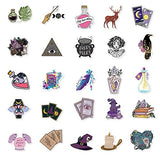 50 Pcs Magic Witchy Stickers Witch Decals for Water Bottle Hydro Flask Laptop Luggage Car Bike Bicycle Vinyl Waterproof Boho Witchy Stickers Pack