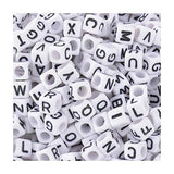 EZreal-800 Pcs White Acrylic Alphabet Letter"A-Z" Cube Beads for Jewelry Making, DIY Bracelets,