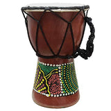 Stoneage Arts Djembe Drum Hand Painted Multicolored Dot Aborigine with Unique Random Patterns Bongo African Inspired Music Awesome Gifting Idea. Abstract Wild Animals (6 Inch, Abstract)