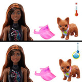 Barbie Color Reveal Totally Neon Fashions Doll with Orange-Streaked Brunette Hair & 25 Surprises Including Color Change, Gift for Kids