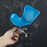 AUEAR, Dollhouse Swivel Chair 1 6 Scale Plastic Miniature Chairs for Doll House Furniture Decorations Blue