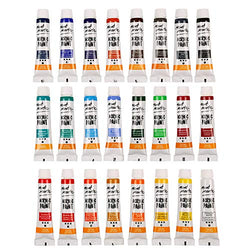 Mont Marte Acrylic Paint Set 24 Colours 36ml, Perfect for Canvas, Wood, Fabric, Leather, Cardboard, Paper, MDF and Crafts (24 Bright Colours 12 ML, 1 Pack)