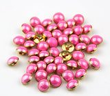 RayLineDo 25Pcs Pearl Pink Half Resin Dome Cap Copper Base Crafting Sewing DIY Buttons-13mm