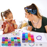 JOICEE 6300 PCS Evil Eye Beads,Evil Eye Beads Bracelet Making Kit with 3mm Glass Seed Beads for Necklace Jewelry Earring Making with Charms and Elastic Strings for Women Girls.