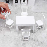 Haomian Dollhouse Miniature Dining Table Chair 1:12 Model Mini House Accessories Dollhouse Miniature Furniture