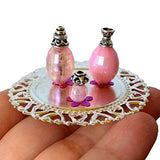 Miniature Perfume Bottle Set, Vanity Tray. Dollhouse Accessories Bathroom Decor
