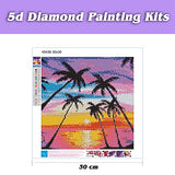 MOHARY 12 Pack 5d Diamond Painting Kits Diamond Paintings Art Kit Crafts Drill Acrylic Embroidery Cross Stitch for Home Wall Decor Sun Moon Scenery Beach (Canvas 12X12In)