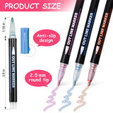Bundled Product of Teskyer Dual Brush Pens Markers 24 Colors+ Glitter Metallic Outline Markers 12 Colors