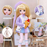 Yunle BJD Dolls 1/6, 12 Inch Little Angel Series Doll, 28 Ball Jointed Doll DIY Toys with Full Set Clothes Shoes Wig Makeup, Gift for Girls Birthday Gift (Shay)