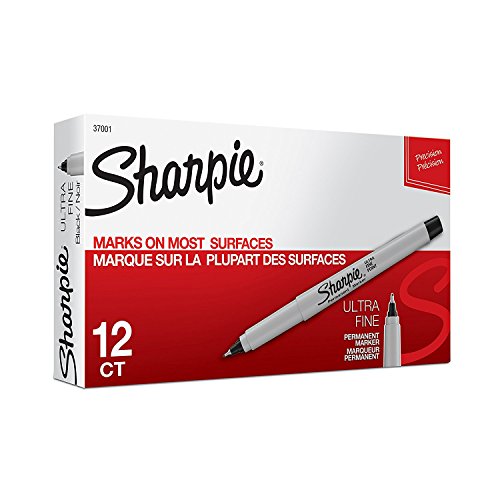 Sharpie 37001 Permanent Markers, Ultra Fine Point, Black, 24 Count