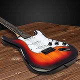LyxPro Full Size Electric Guitar Sunburst with 20w Amp Package, Mackie Onyx Artist 2-2 Audio/Midi interface With Pro Tools First/Tracktion Music Production Software Kit With Professional Headphones