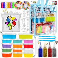 Parts3A Slime Kit for Girls Boys - Luminous and Transparent DIY Slime Making kit which Contains DIY Handmade Fluffy slimes, Glitters, Fruits Slices, Squeeze Stress Relief Toy, DIY Slime Painting.