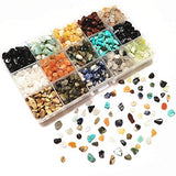 Chip Gemstone Beads DIY Jewelry Making, Healing Engry Crystals Polishing Crushed Irregular Shaped Beads with Box (15 Material B)