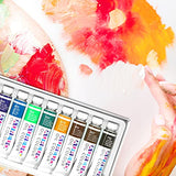 AUREUO Oil Paint Set 12 Color x12ml / 0.4 Fl Oz Tubes Non-toxic Oil Based Paints for Canvas, Great Value Art Paints for Artists Craft Painting Supplies for Kids, Students & Beginners