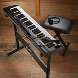 Ashthorpe 61-Key Digital Electronic Keyboard Piano for Beginners, Includes Stand, Bench, Headphones, Mic and Keynote Stickers
