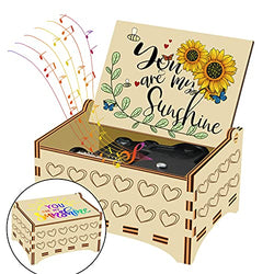 JYPLKCMT You are My Sunshine Wind Up Music Box,Laser Engraving Personalized Music Box, Gifts for Birthday/Christmas/Valentine's Day/Thanksgiving/Anniversary/Mothers Day