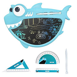 LCD Writing Tablet,8.5 Inch Doodle Board Drawing Tablet, Erasable Reusable Scribble Board for Kids, Educational and Learning Toys Birthday Gifts for 3-6 Years Old Boys and Girls-Blue Shark
