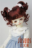 JD011 8-9'' 21-23cm Wine red Charming curl BJD Wigs 1/3 SD Synthetic Mohair Doll Wigs