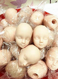 ZHONGJIUYUAN 10pcs Soft Plastic Toy Practice Makeup Doll Head 1/6 White Double-fold Eyelid DIY Heads for BJD Make Up
