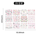 Cherry Blossom Nail Stickers Water Transfer Nail Decals Pink Flower Leaf Designs Nail Art Supplies Sakura Floral Spring Nail Stickers for Women Girls Manicure Tip Nail Decoration