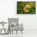 Startonight Canvas Wall Art - Beautiful Green Maple, Nature Framed 32 x 48 Inches