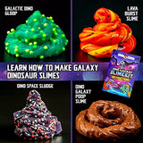 Original Stationery Dino Galaxy Slime Kit for Boys, Glow in The Dark Slime Kit with Dino Toys & Awesome Add-Ins, Fun Slime Making Kit & Xmas Gift Idea
