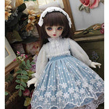 HMANE BJD Clothes 1/6, Blue Flower Printed Dress for 1/6 BJD Dolls (No Doll)
