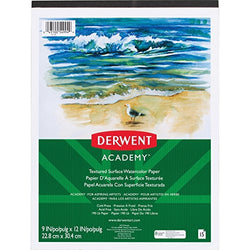 Derwent Academy Textured Surface Watercolor Paper Pad, 15 Sheets, 9" x 12" (54994)