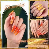 GOPAS Fall Gel Nail Polish Set,6 Pcs 10ml Fall Pumkin Yellow Brown Halloween Gel Nail Polish Kit Nail Art Design,Soak Off LED Lamp Cure Gel Nail Polish Manicure Salon Home DIY Use