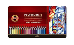 Koh-I-Noor Polycolor Drawing Pencil Set, 72 Assorted Colored Pencils in Tin, 1 Each (FA3827)