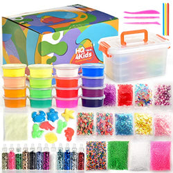HQ 4KIDS BY: WE 4U : Slime Kit for Boys & Girls: Make Slime Kits with Glow in The Dark Crystal Slimes Glitter Making Pack & More. Powder Bags, Water Beads in Packs, Storage Box & Gift Box.Kids Ages 5+