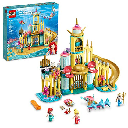 LEGO Disney Princess Ariel's Underwater Palace 43207 Building Toy Set for Kids, Girls, and Boys Ages 6+ (498 Pieces)
