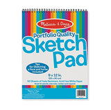 Melissa & Doug Sketch Pad 9” by 12”, Arts & Crafts, Fade-Resistant, Acid-Free White Paper, 50